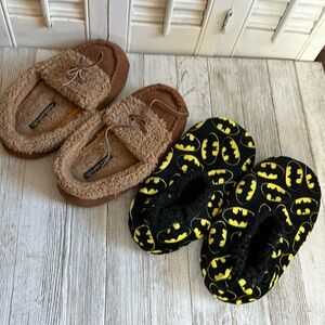 Boys slippers for inside leather and Batman